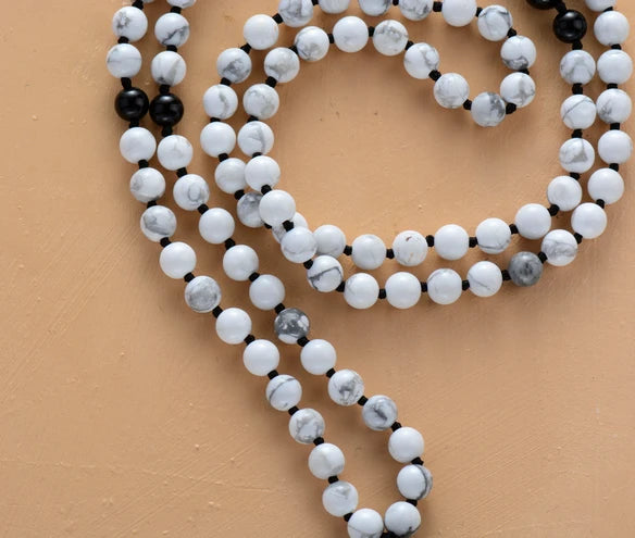 108 Beads Mala Howlite Mala Necklace