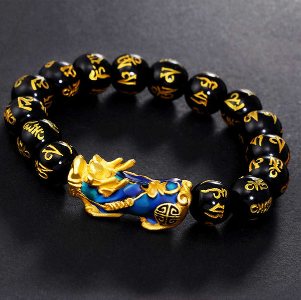 Black Obsidian Color-Changing Pixiu Bracelet