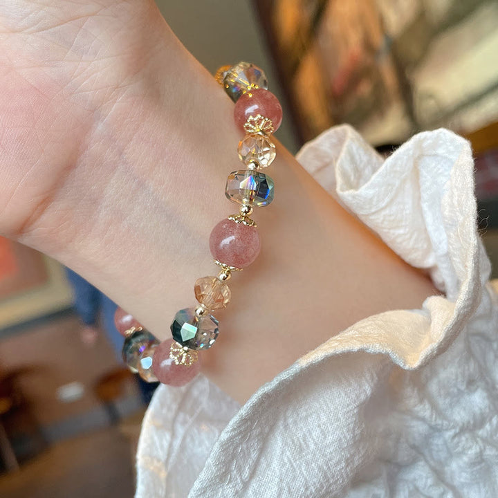 Fashion Pink Rose Quartz Bracelet - For Love