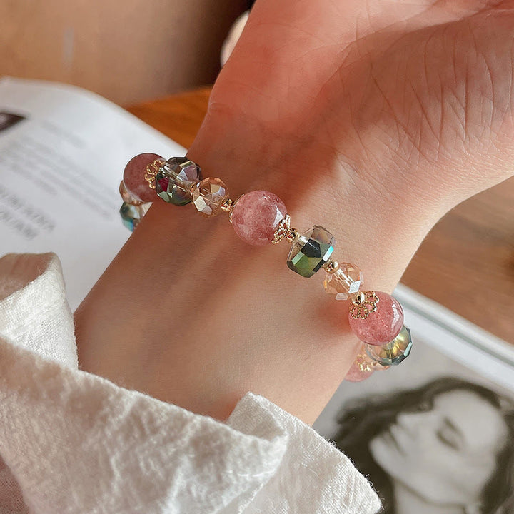 Fashion Pink Rose Quartz Bracelet - For Love