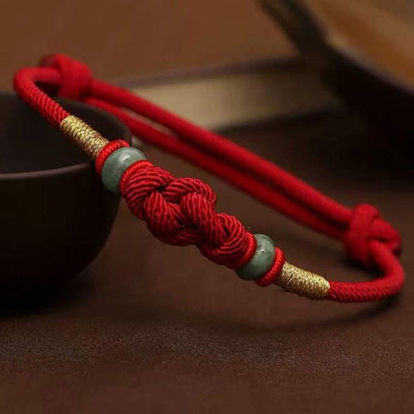 Buddha Mandala Flower Red Rope Bracelet - For Couple