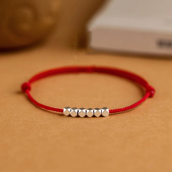 925 Sterling Silver Beads Red String Bracelet