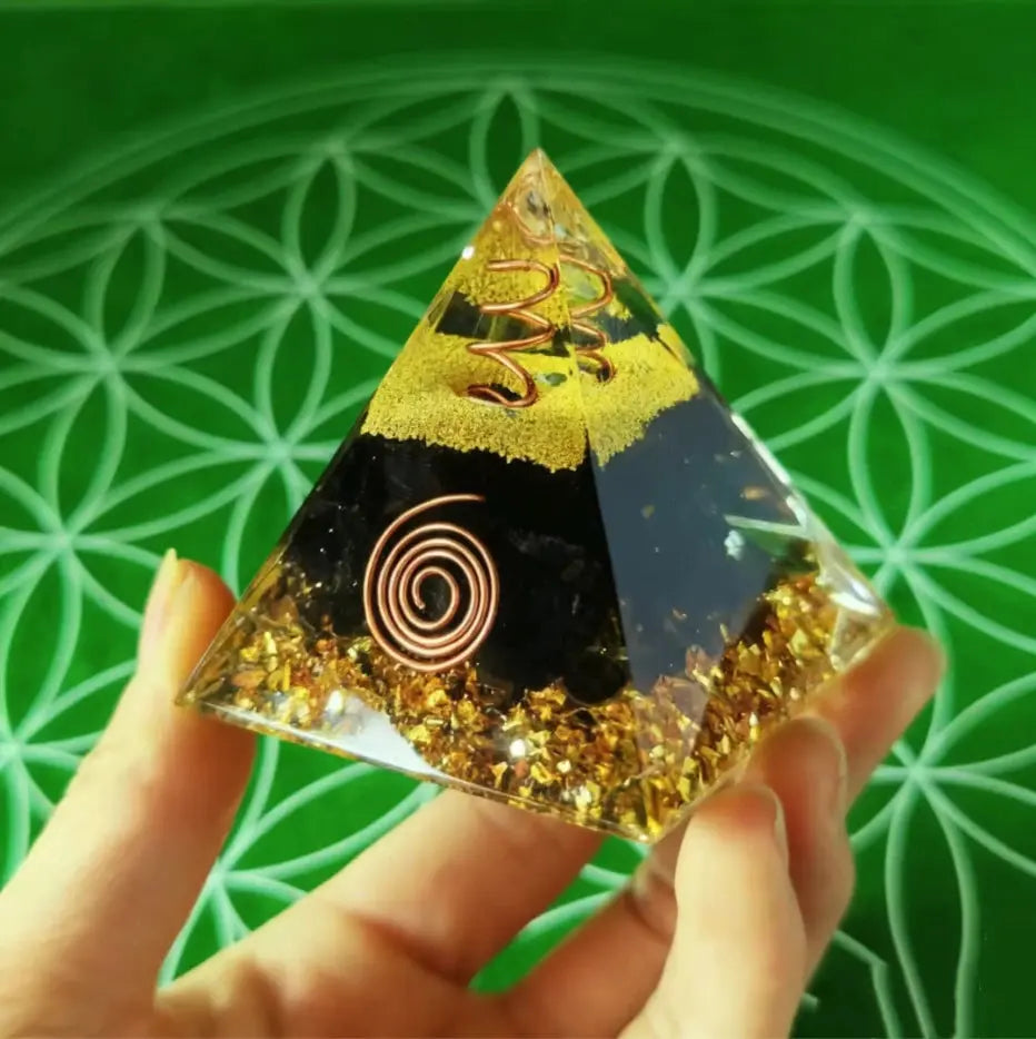 Black Tourmaline Crystal Pyramid - For Protection-01