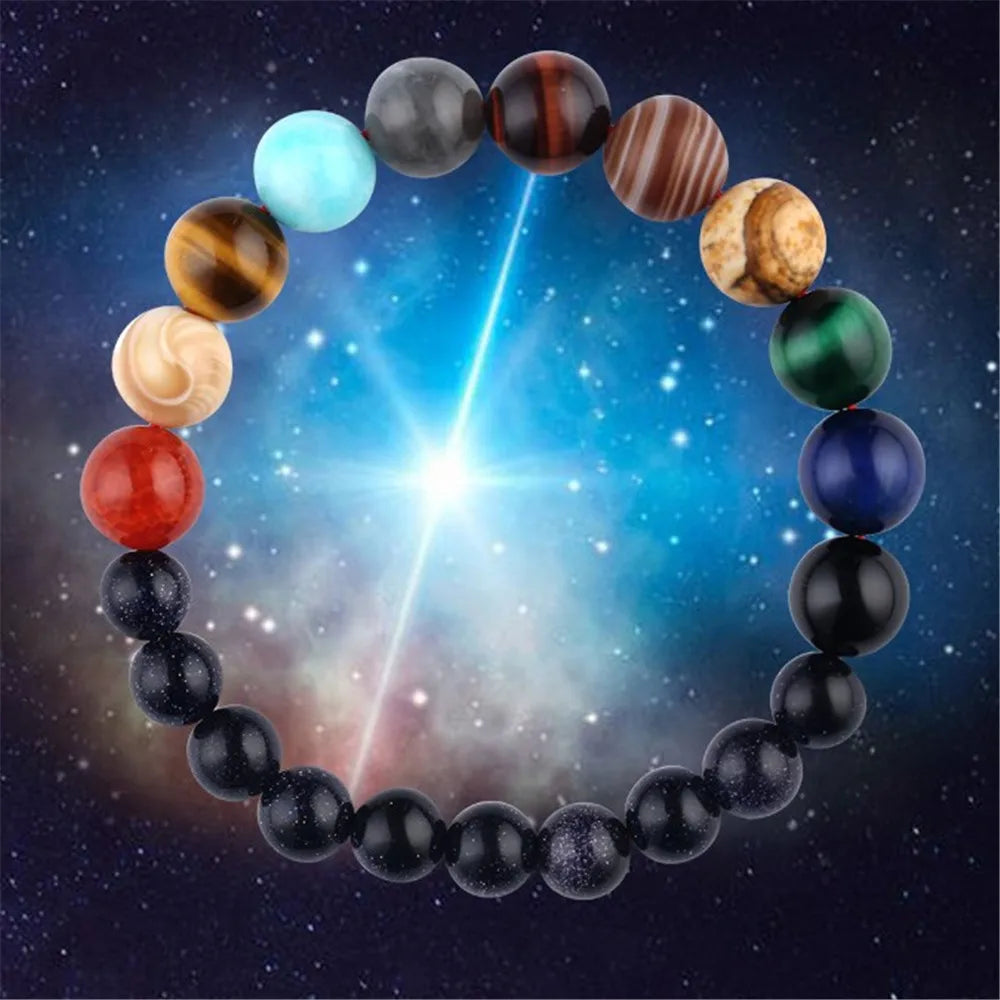 Blue Sandstone Moon Stone Chakra Bracelet 05