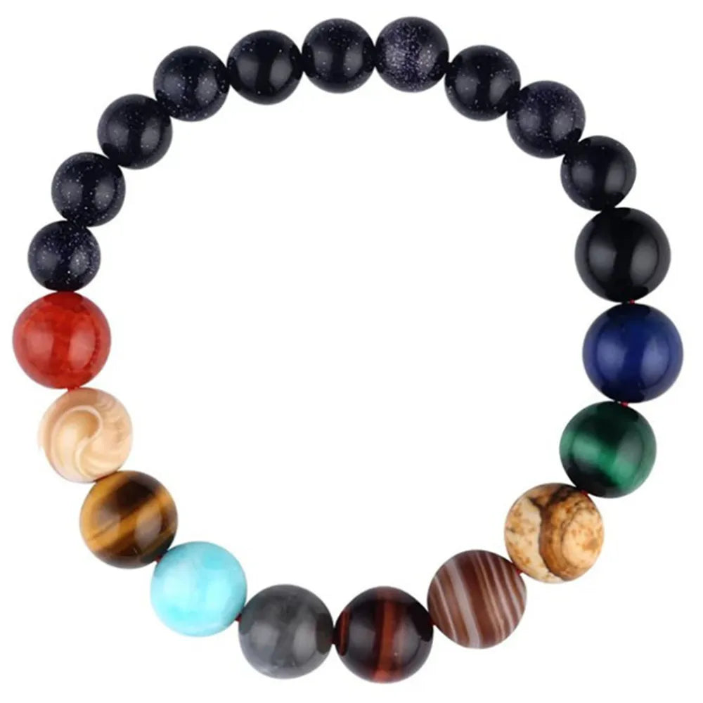 Blue Sandstone Moon Stone Chakra Bracelet 06