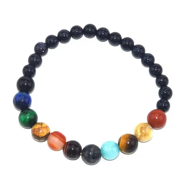 Blue Sandstone Moon Stone Chakra Bracelet 07