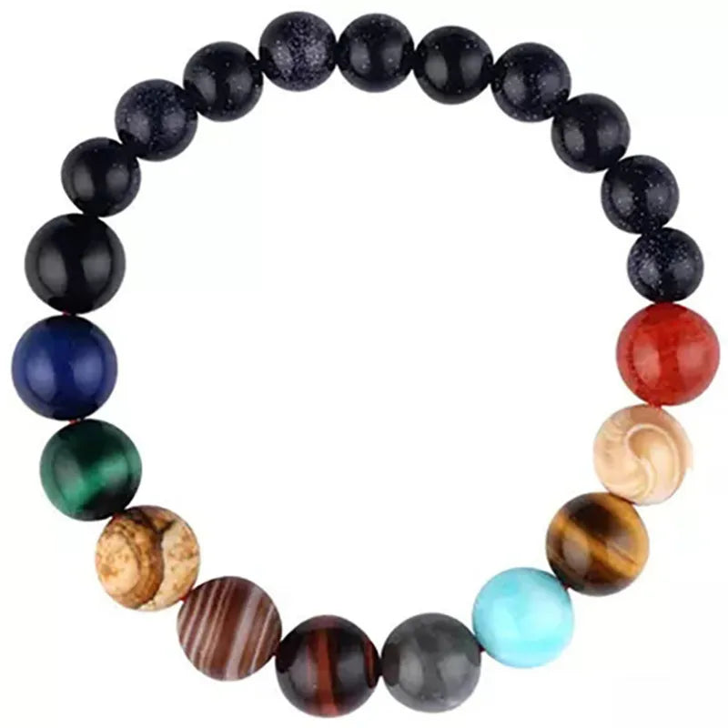 Blue Sandstone Moon Stone Chakra Bracelet 09