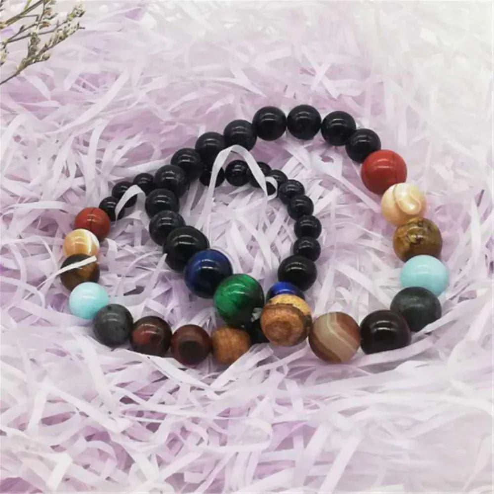 Blue Sandstone Moon Stone Chakra Bracelet 15