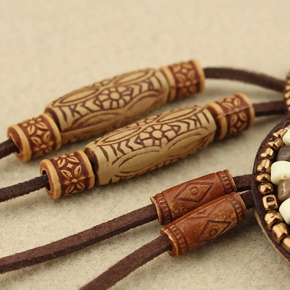 Buddhist Mandala Pattern Beads Pendant Necklace