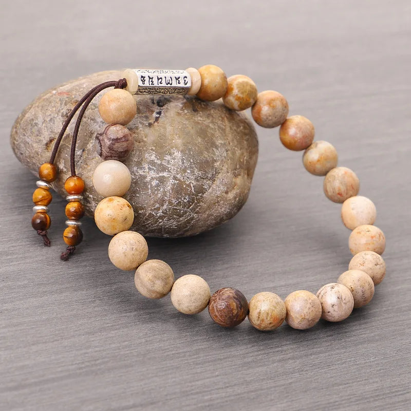 Buddhist Prayer Transfer Stones Strength Bracelet