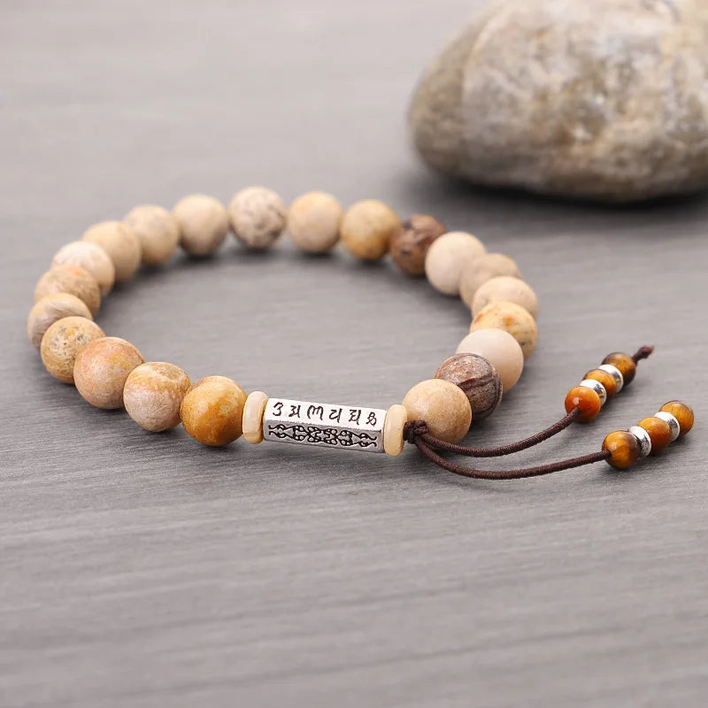 Buddhist Prayer Transfer Stones Strength Bracelet