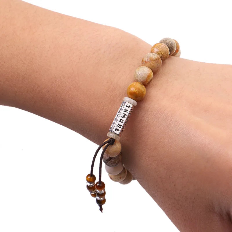 Buddhist Prayer Transfer Stones Strength Bracelet