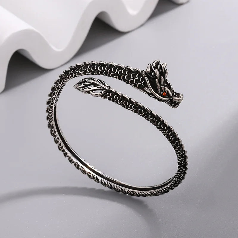 Fashion Dragon Scale Luck Cuff Bracelet