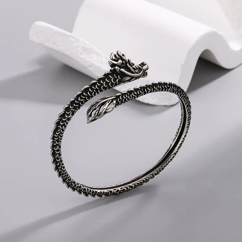 Fashion Dragon Scale Luck Cuff Bracelet