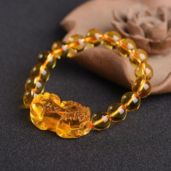 Feng Shui Citrine Stone Pixiu Bracelet