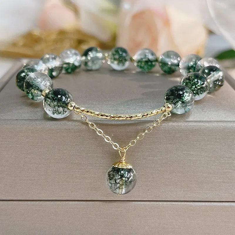 Green Phantom Quartz Lucky Charm Bracelet