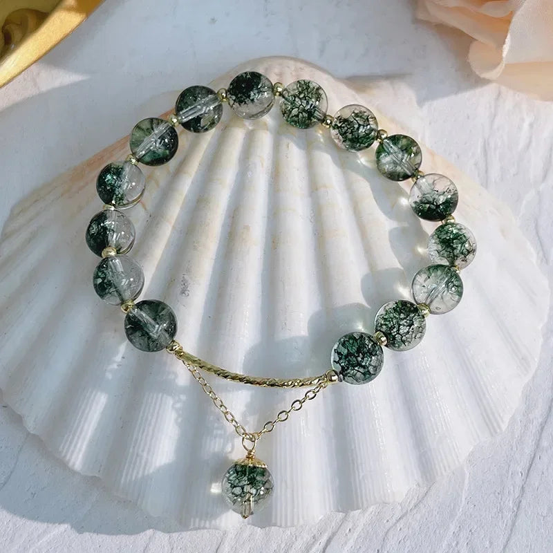 Green Phantom Quartz Lucky Charm Bracelet