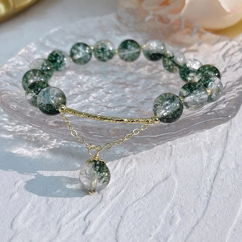 Green Phantom Quartz Lucky Charm Bracelet