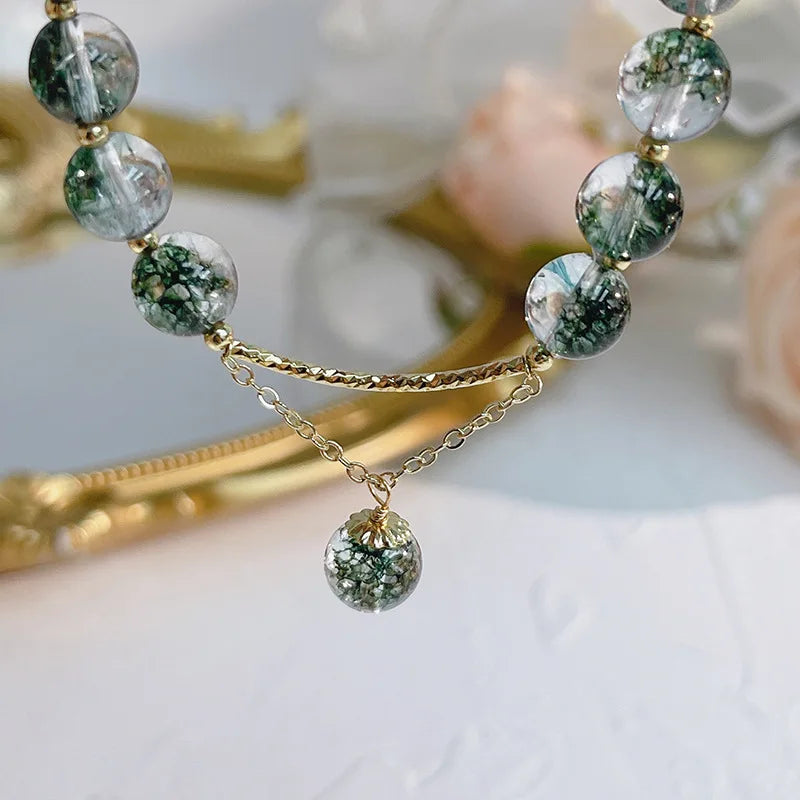 Green Phantom Quartz Lucky Charm Bracelet