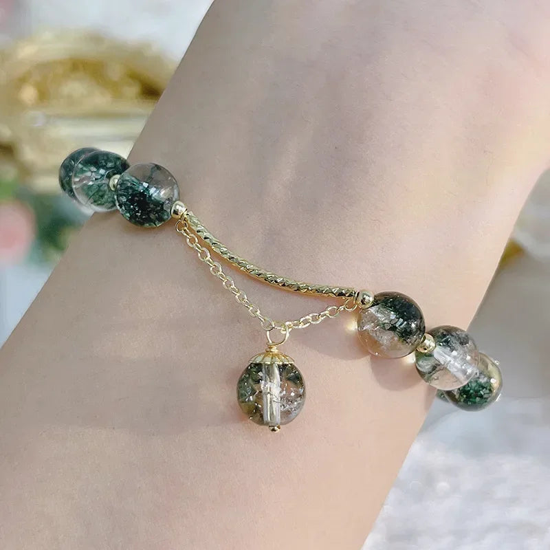 Green Phantom Quartz Lucky Charm Bracelet