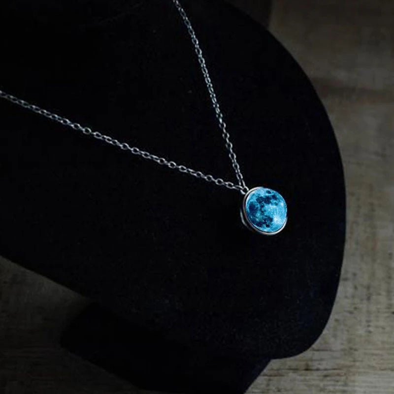 Blue Agate Crystal Universe Necklace