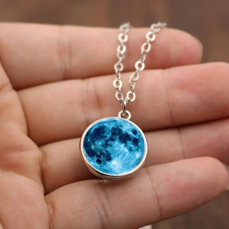 Blue Agate Crystal Universe Necklace