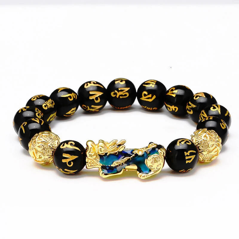 Black Obsidian Color-Changing Pixiu Bracelet