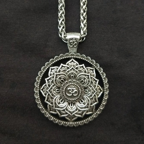 Lucky Lotus Energy Religious Pendant Necklace