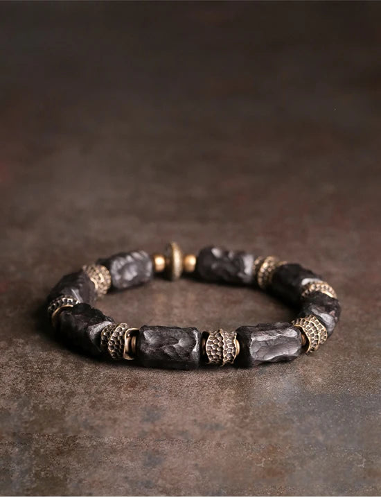 Tibetan Ebony Wood Copper Lucky Charm Bracelet