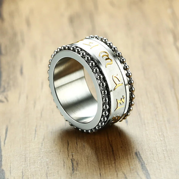 New Rotatable Buddhist Mantra Ring