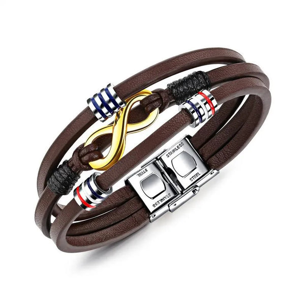 Infinite 8 Word Leather Wrap Bracelet