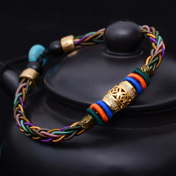 Tibetan Luck Eight Strands Rope Bracelet - For Protection