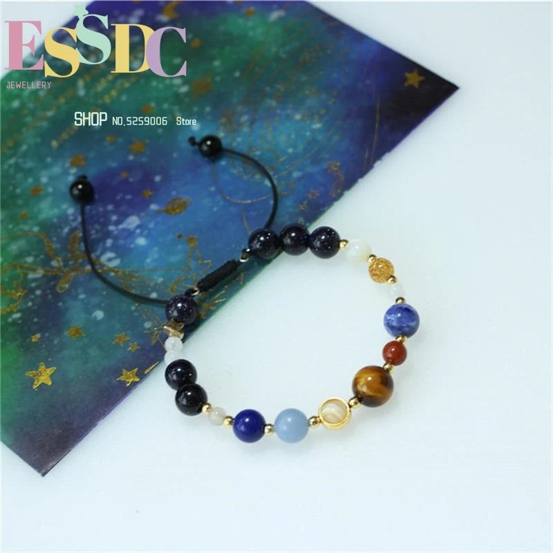 Handmade Galaxy Blue Sandstone Bracelet 04