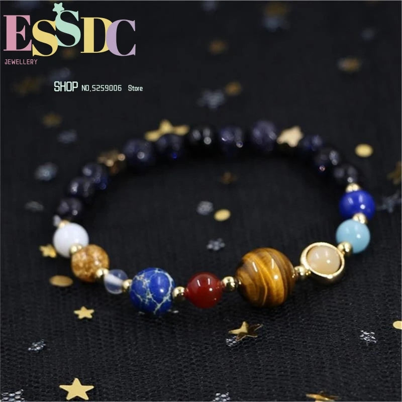 Handmade Galaxy Blue Sandstone Bracelet 06