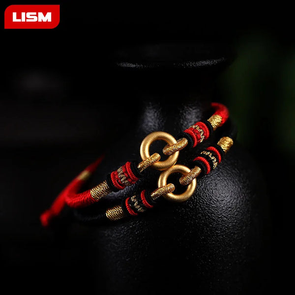 Tibetan Peace Buckle Knots Red Rope Bracelet