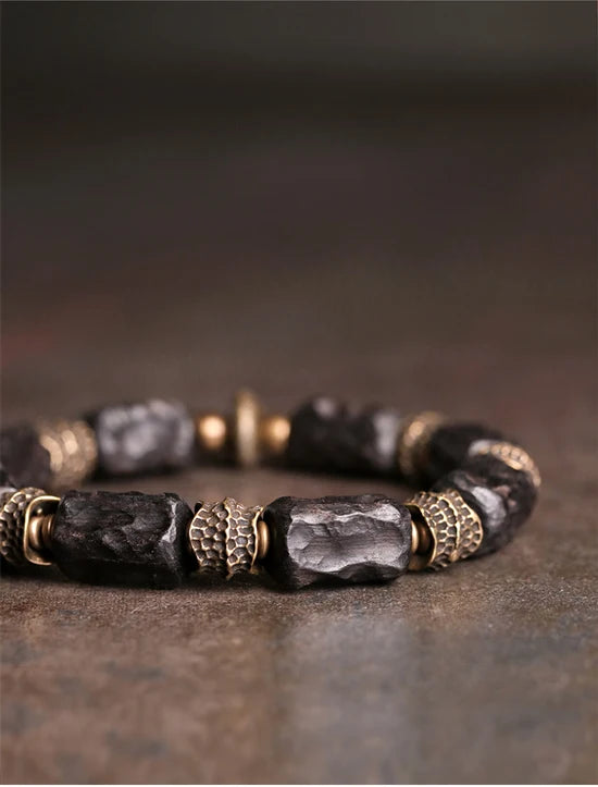 Tibetan Ebony Wood Copper Lucky Charm Bracelet