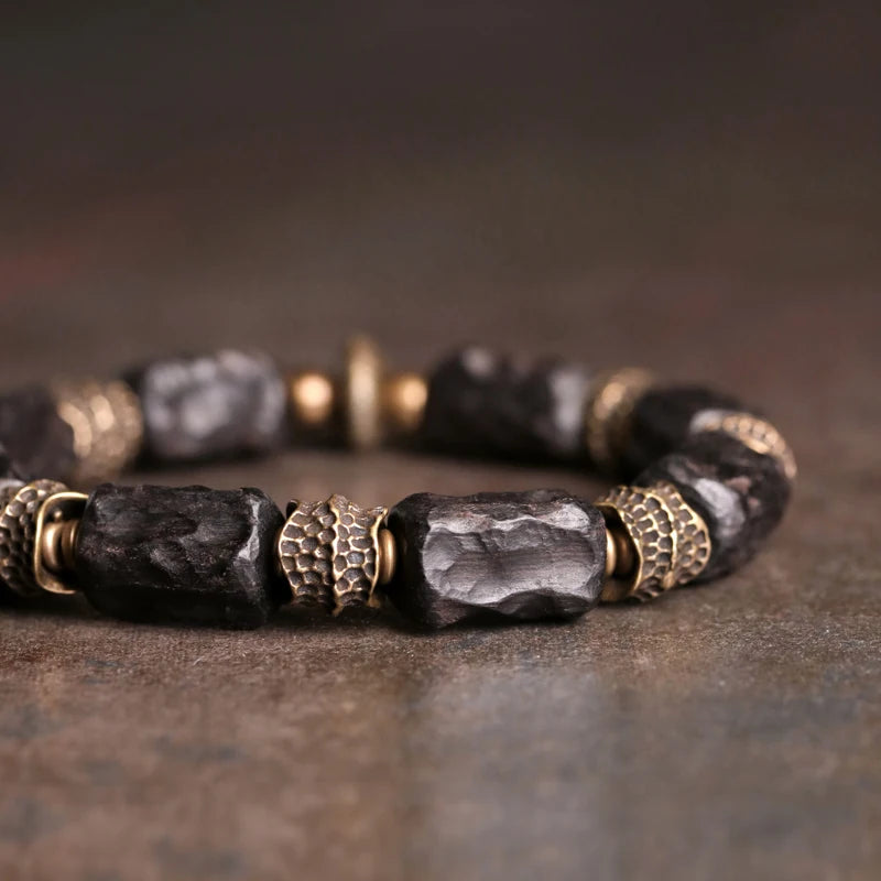 Tibetan Ebony Wood Copper Lucky Charm Bracelet