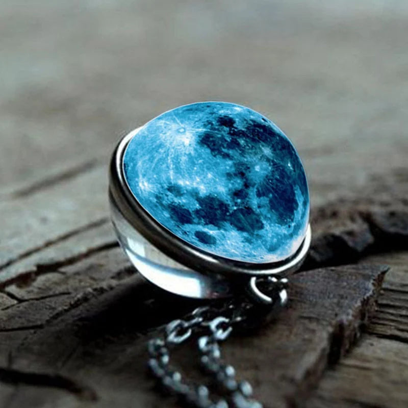 Blue Agate Crystal Universe Necklace