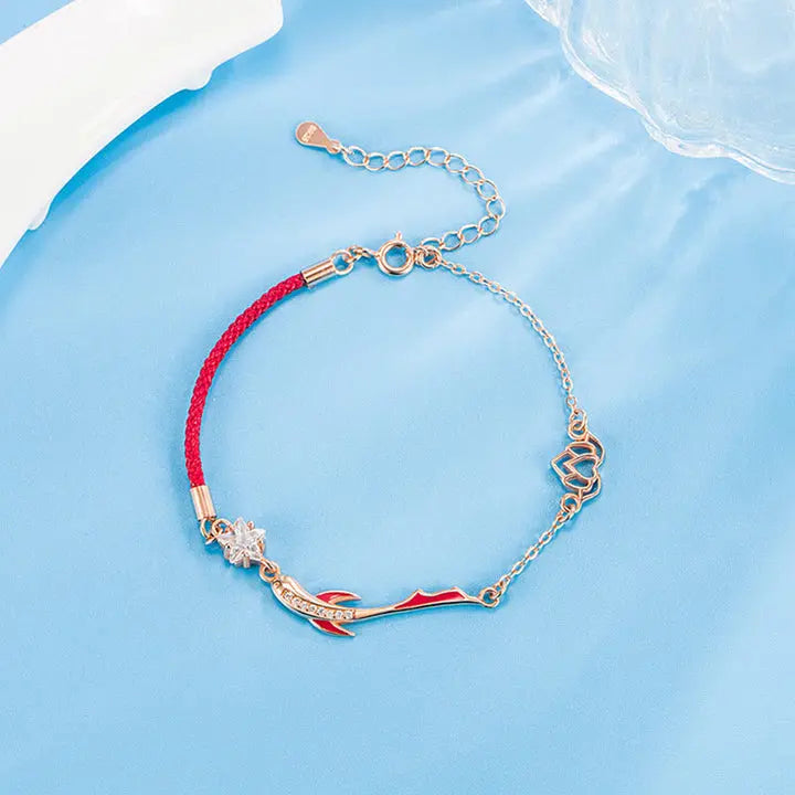Koi Fish String Luck Gold Koi Fish Red String Bracelet - Lotus Star - Karma & Renewal