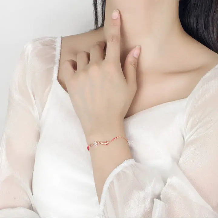 Koi Fish String Luck Gold Koi Fish Red String Bracelet - Lotus Star - Karma & Renewal