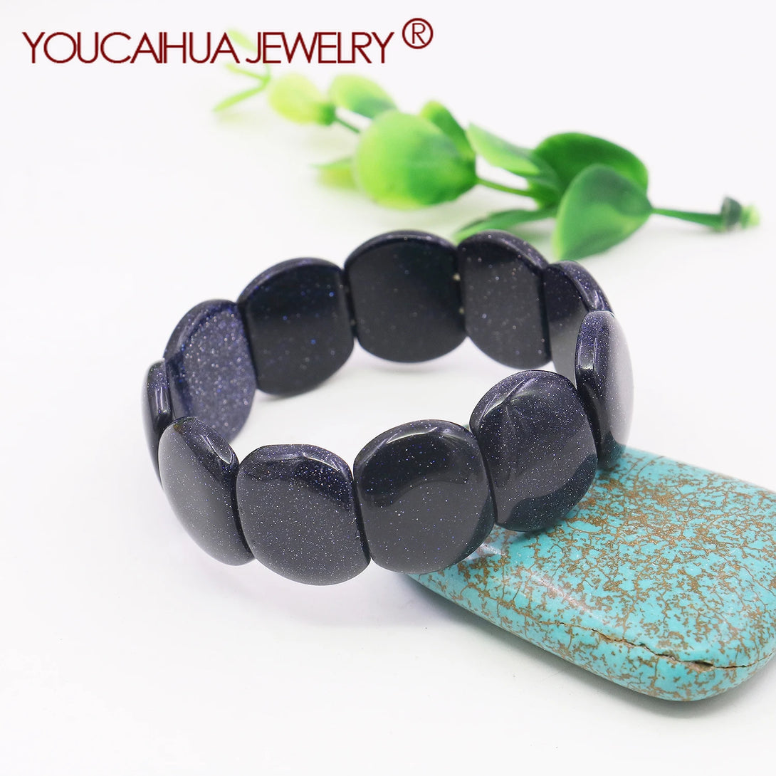 Natural Blue Sandstone Lucky Stone Bracelet 01