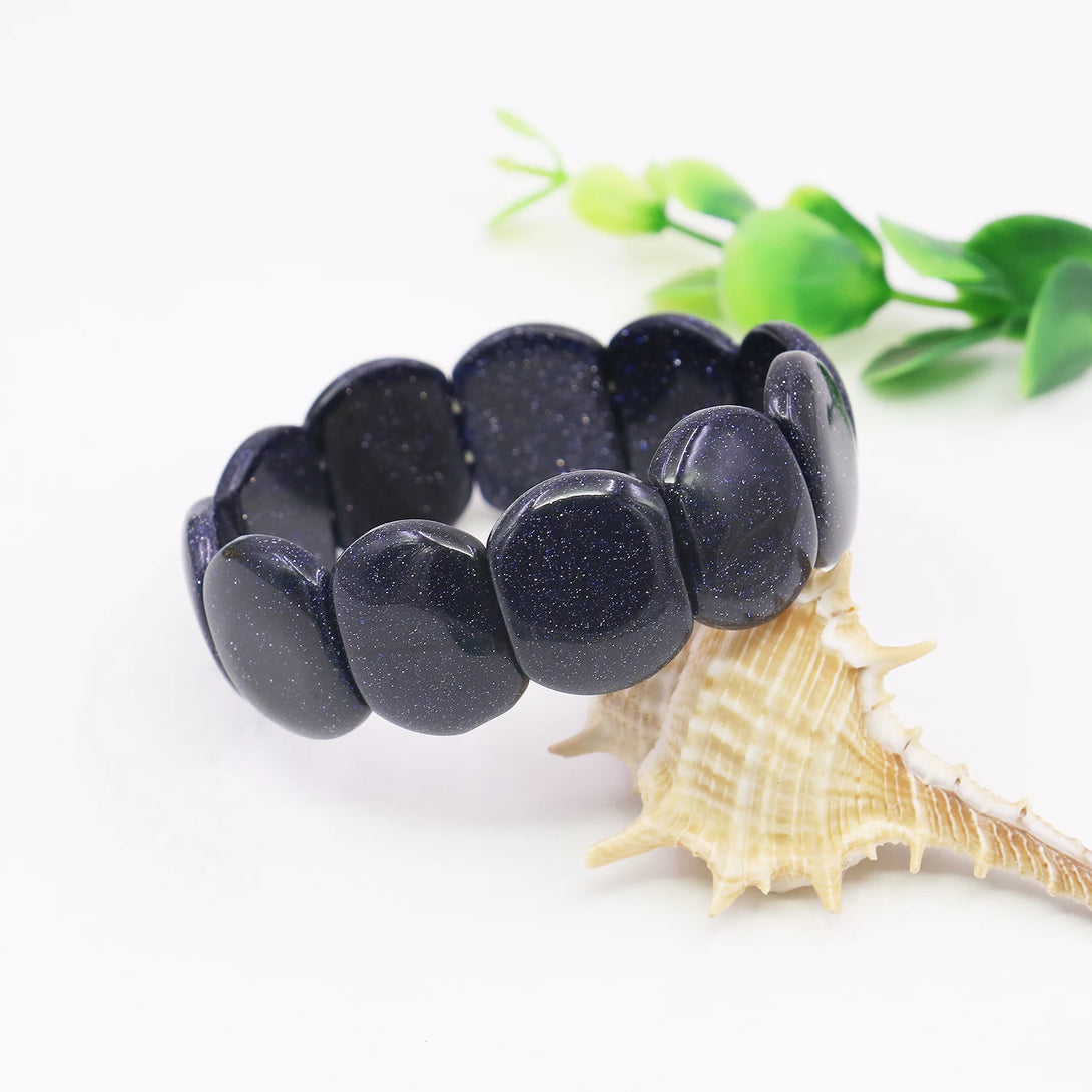 Natural Blue Sandstone Lucky Stone Bracelet 05