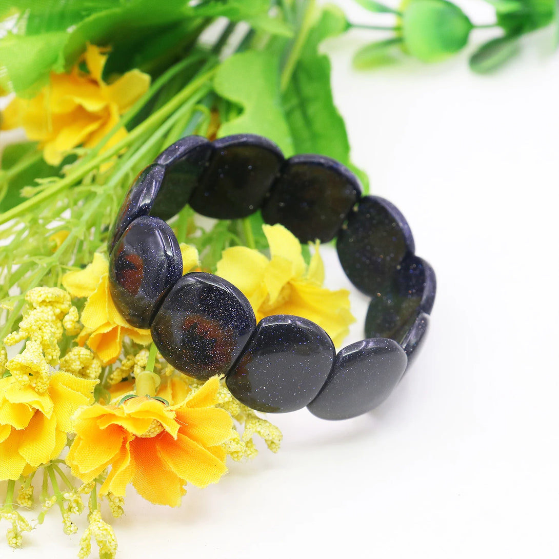 Natural Blue Sandstone Lucky Stone Bracelet 06