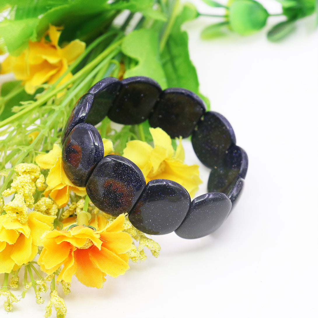 Natural Blue Sandstone Lucky Stone Bracelet 12