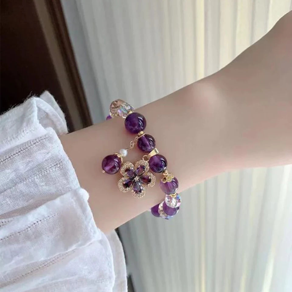 Exquisite Purple Quartz Beads Bracelet - Charm Positive