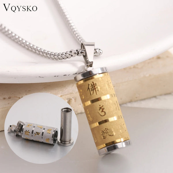 Tibetan Prayer Wheel Pendant Buddhist Necklace