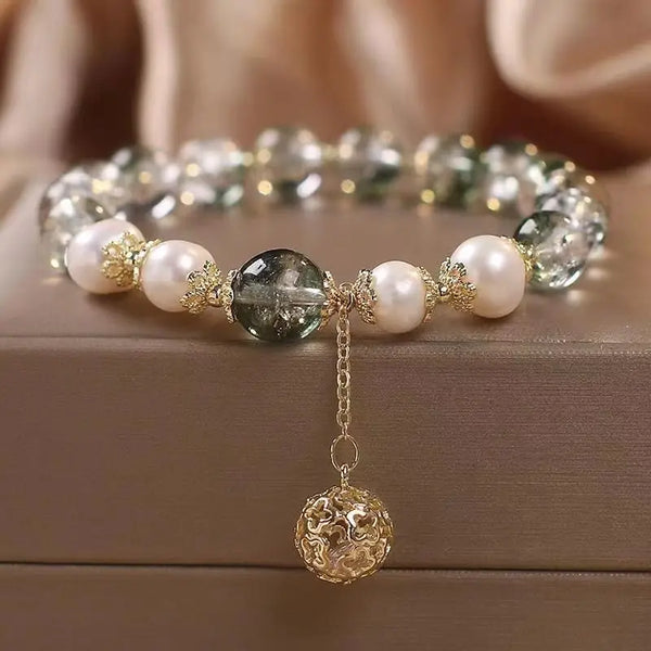 Classic Green Jade Linglong Charm Bracelet