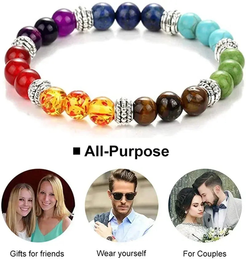 7 Chakra Bracelet – Natural Stones, Healing & Meditation Karma & Renewal