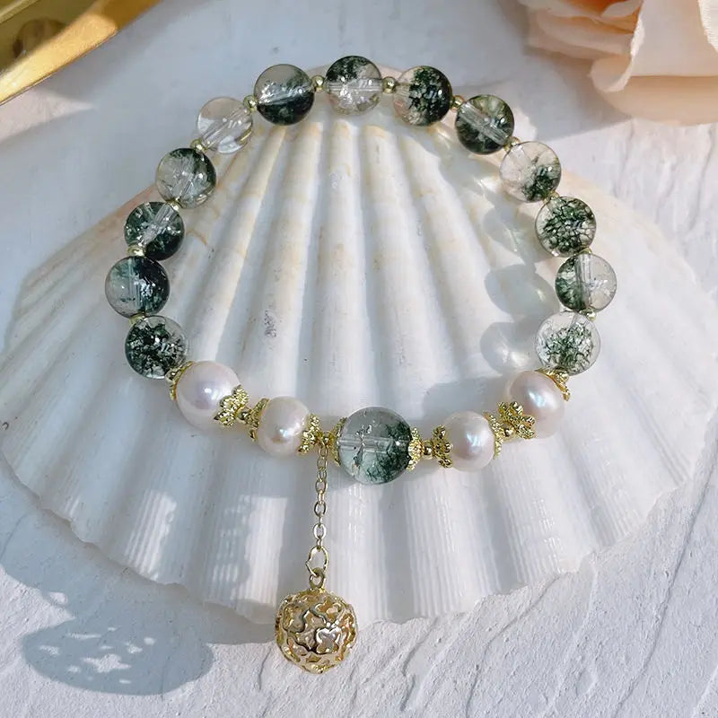 Classic Green Jade Linglong Charm Bracelet