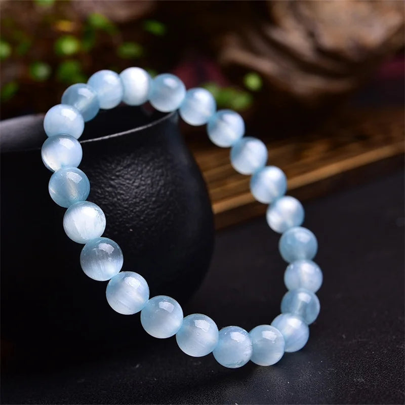 Natural Blue Cats Eye Selenite Bracelet